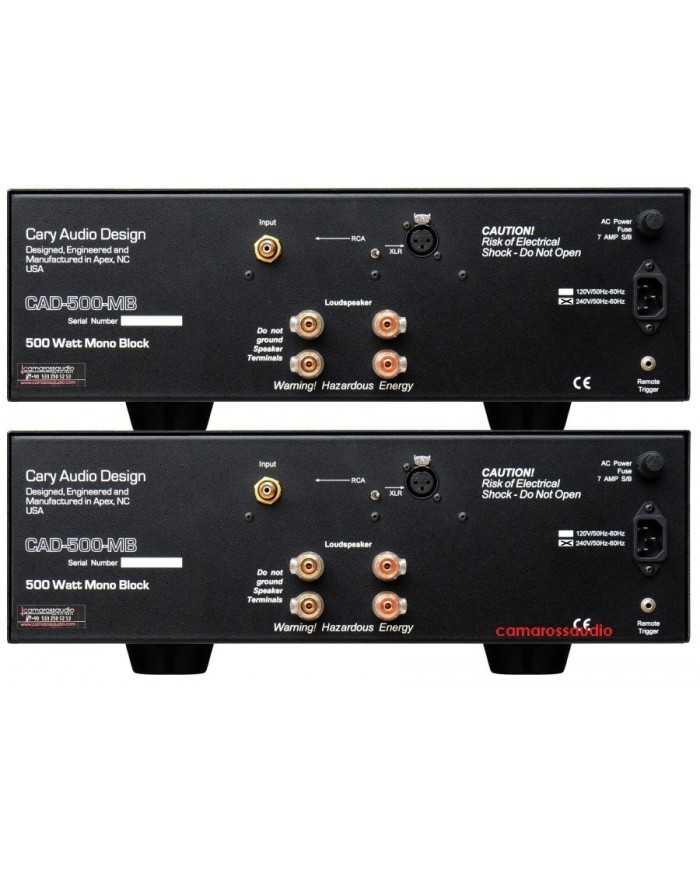 Cary Audio CAD 500 MB 500 Watt Mono Block Power Amplifier arka paneli