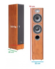 Focal Chorus 716 S ahşap rengi, 95cm boyunda, 22cm genişliğinde, 30cm derinliğinde hoparlör
