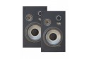 A&D ARX-360PL siyah hoparlör çifti, 3 yollu, büyük woofer, vintage ses.