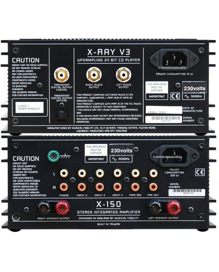 Musical Fidelity X-150 Integrated Amplifier, X-RAY V3 CD Player