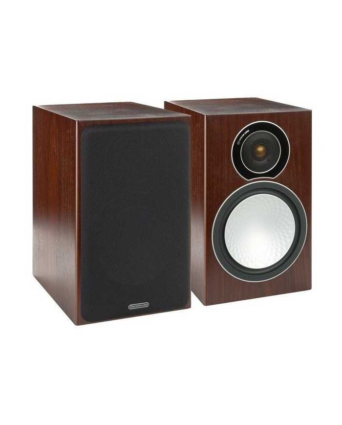 Monitor Audio Silver 2 ceviz rafa monte hoparlörler, siyah ön panel