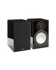 Monitor Audio Silver 2 siyah parlak raf tipi hoparlör çifti, ön görünüm