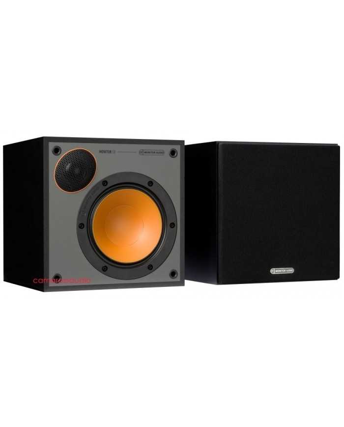 Monitor Audio Monitor 50 siyah bookshelf hoparlör, turuncu C-CAM koni