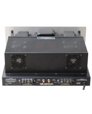 Audio Research CL-60 Güç Amplifikatörü, siyah, arka panel çıkışları ve havalandırmalı kapağı ile