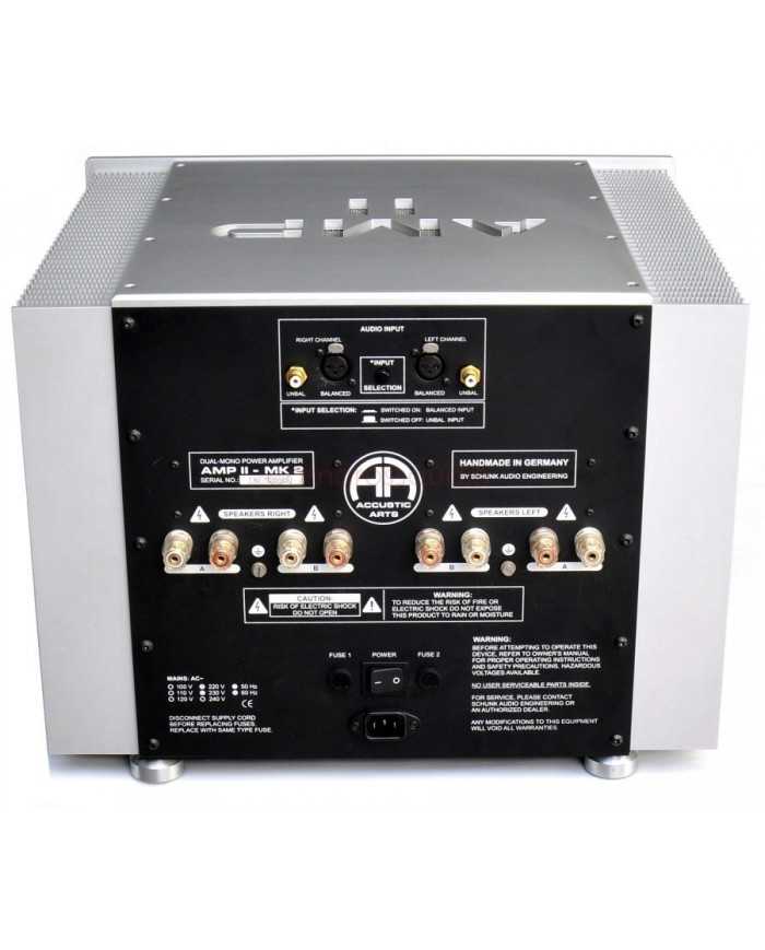 Acoustic Arts AMP II-MK2 Dual-Mono Power Amplifier arka bağlantı noktaları.