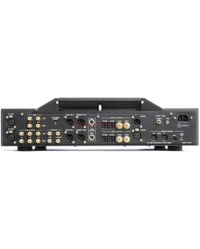 Krell KPS 25sc Playback System arka panel bağlantıları: XLR, RCA, Optik, Koaksiyel, AES/EBU