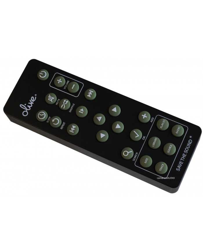 Olive O4HD Music Server uzaktan kumanda, siyah, yeşil düğmeli
