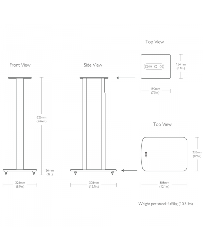 KEF S2 Speaker Stand SIZE KEF S2 Speaker Stand SIZE