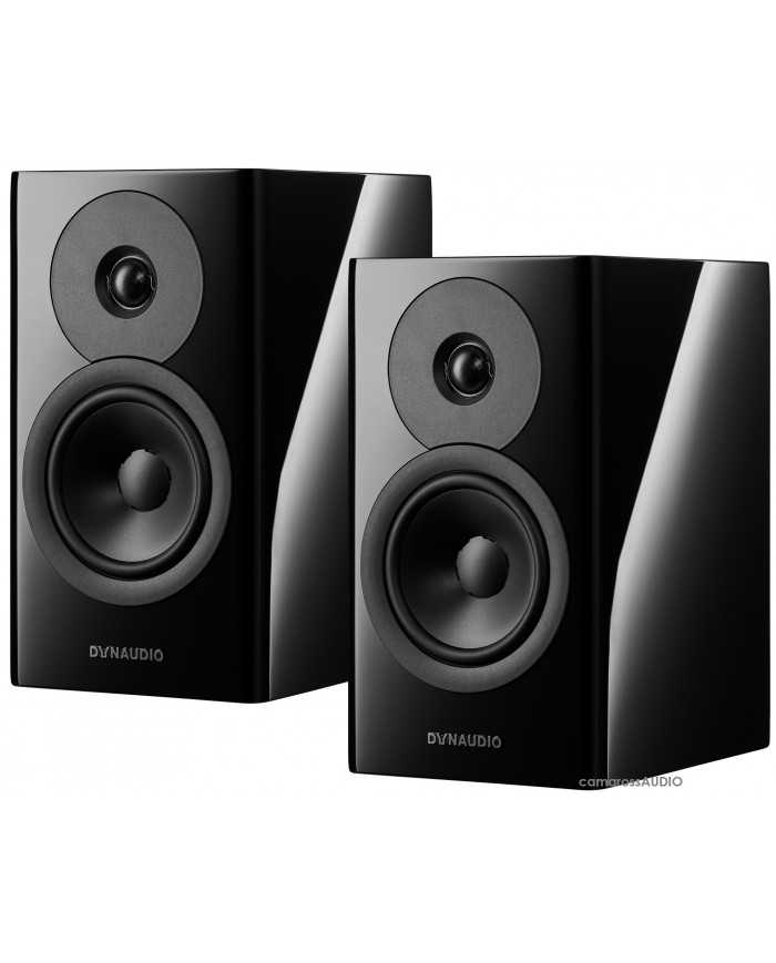Dynaudio Evoke 10 parlak siyah raflı hoparlörler