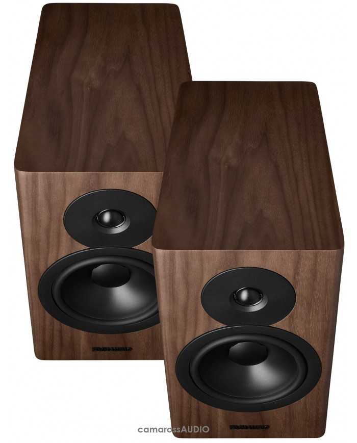 Dynaudio Evoke 20 ceviz ahşap bookshelf hoparlörler, çift olarak.