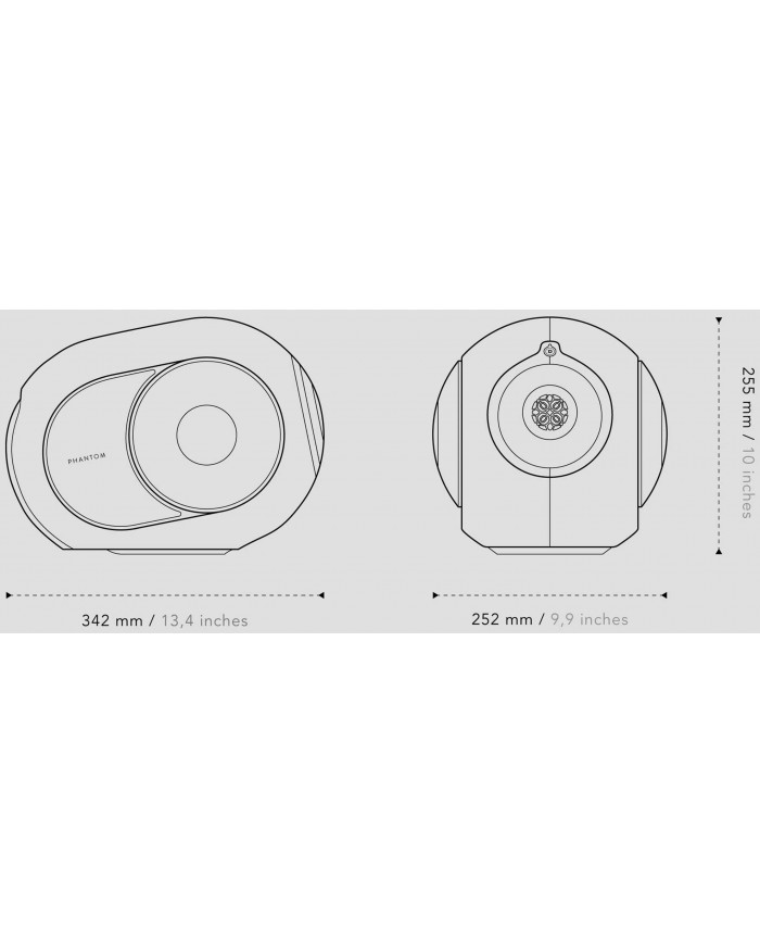 Devialet Phantom I 108dB Gold Dimensions