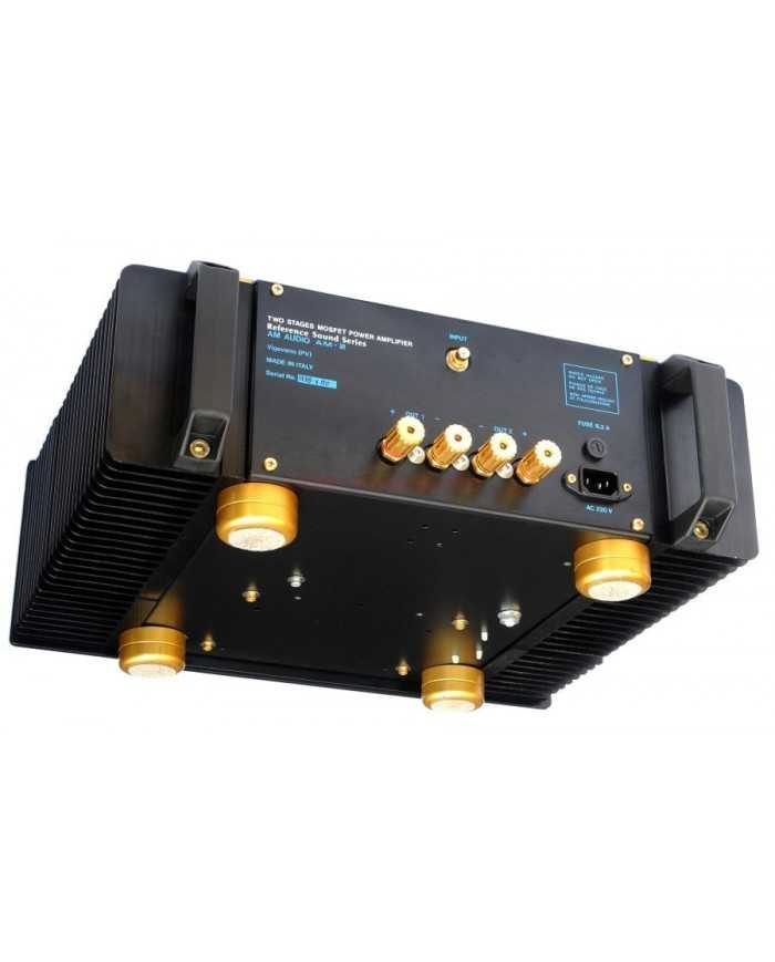AM Audio AM2 Referans Mono Güç Amplifikatörü, siyah, altın kaplama terminaller, İtalya yapımı