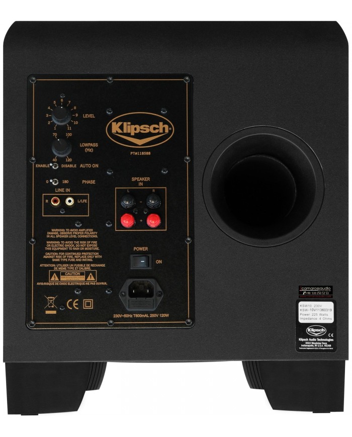 Klipsch KSW-10 Inputs Klipsch KSW-10 Inputs