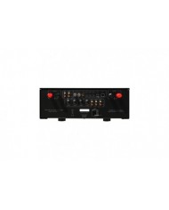 Hegel H590 entegre amfi siyah arka panel bağlantıları ve giriş/çıkışları.