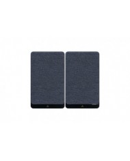 Argon Audio FORTE A5 hoparlörler, koyu gri kumaş kapaklı, minimalist tasarım.