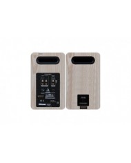 Argon Audio Fenris A5 hoparlör arka bağlantı portları, açık ahşap.