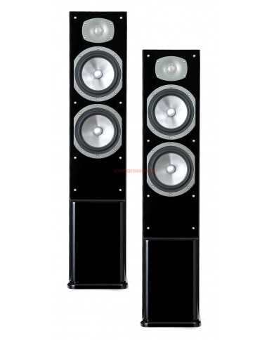 ENERGY 500 siyah parlak kule hoparlörler, çift woofer ve tweeter