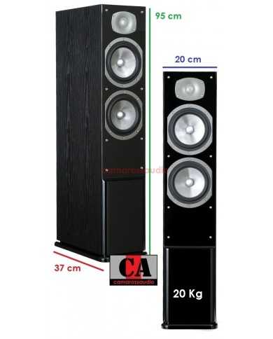 ENERGY 500 siyah kule hoparlör, 95 cm yüksekliğinde, 37 cm derinliğinde, 20 kg ağırlığında.