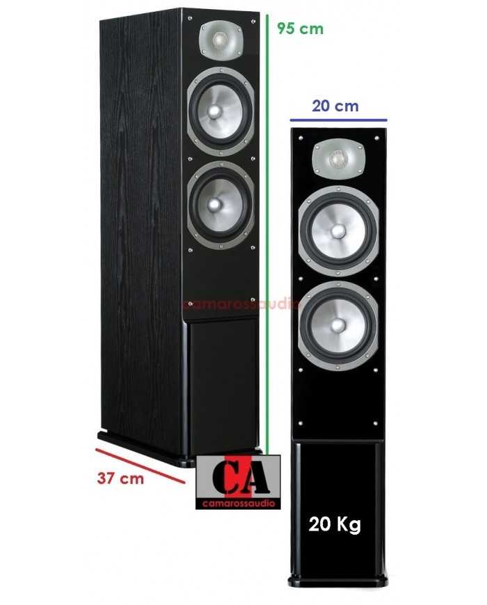 ENERGY 500 siyah kule hoparlör, 95 cm yüksekliğinde, 37 cm derinliğinde, 20 kg ağırlığında.