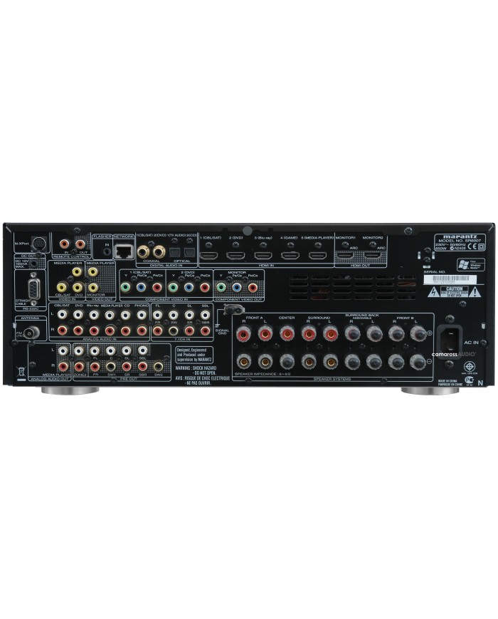 Marantz SR6007 AV Receiver, Siyah, Çoklu Bağlantı Noktaları
