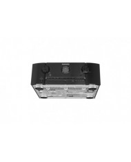 Marantz SR6007 siyah AV surround alıcısı, ön panel ve alt kısım görünümü.