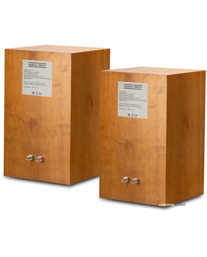 Musical Fidelity LS5/9 bookshelf hoparlörleri, ahşap kaplama, arka bağlantılar
