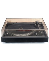 DUAL 522 Turntable pikap, otomatik, tam otomatik, siyah, şeffaf kapaklı.