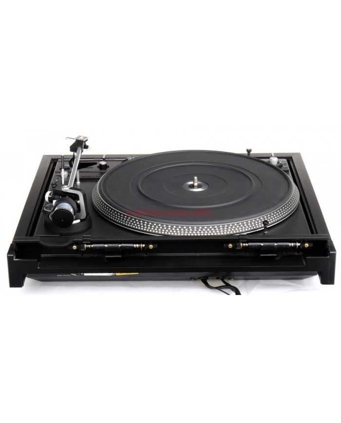 Siyah DUAL 522 Turntable pikap, otomatik durdurma özellikli, retro tarzı pikap