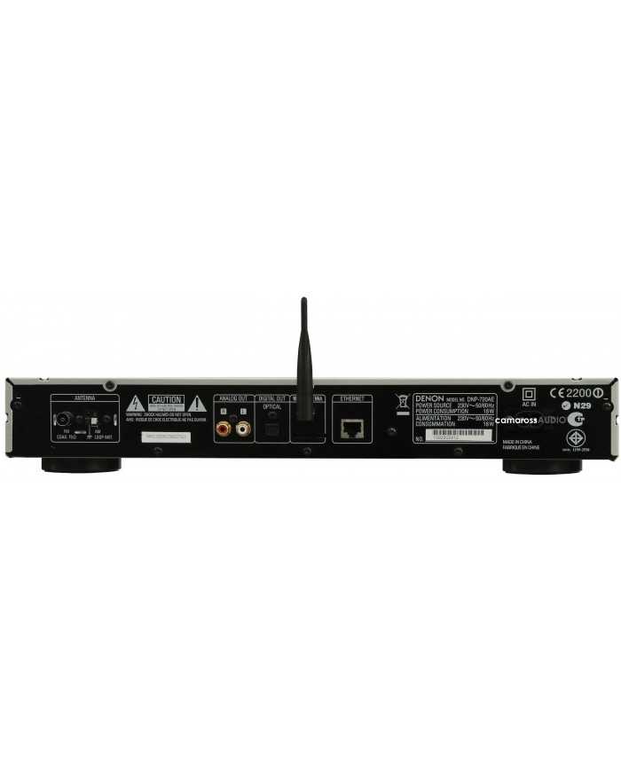 Denon DNP-720AE network player arka panel, anten, analog/dijital çıkış, Ethernet