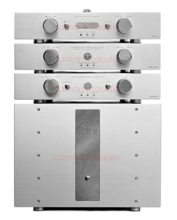 Accustic Arts System gümüş renkli hifi ses bileşenleri yığını