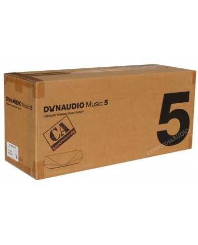 Dynaudio Music 5 Akıllı Kablosuz Müzik Sistemi kutusu, kahverengi karton ambalaj.
