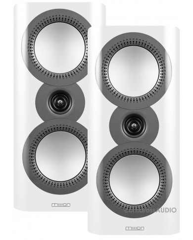 Mission ZX-2 Beyaz Hoparlörler, modern tasarım, 3 yollu koaksiyel sürücüler.