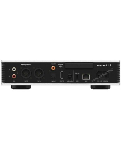 Matrix Audio Element i2 arka panel: RCA, XLR, Coaxial, Optical, IIS-LVDS, USB, LAN portları
