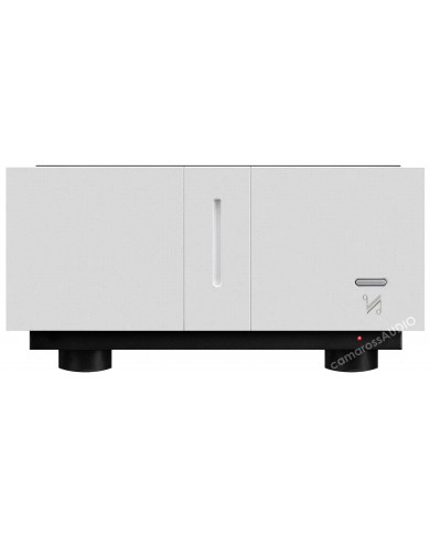 Quad Artera Stereo Power beyaz, minimalist tasarımlı amplifikatör.