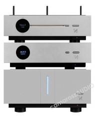 Quad Artera Hi-Fi sistem seti gümüş rengi ses bileşenleri