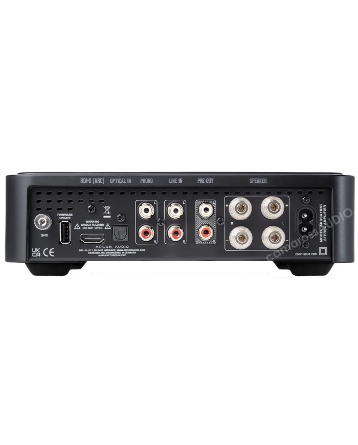 Argon Audio SA1 MK2 Stereo Amplifikatör arka bağlantı portları ve girişleri.
