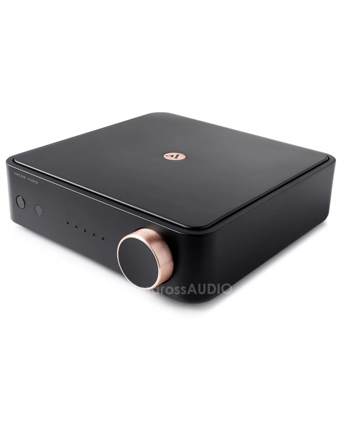 Argon Audio SA2 siyah kompakt stereo amplifikatör, bakır detaylı düğme