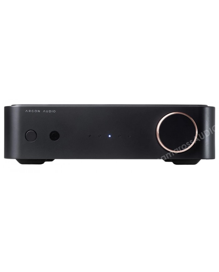 Argon Audio SA2 siyah stereo amplifikatör, metal gövde, döner düğme