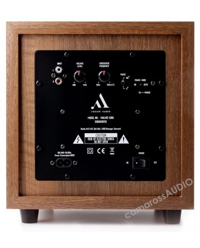 Argon Audio Malmö SUB6 subwoofer ahşap kasa arkası bağlantı paneli.