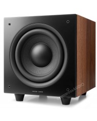 Argon Audio Malmö SUB 8 subwoofer, ceviz kaplama, siyah ön panelli.