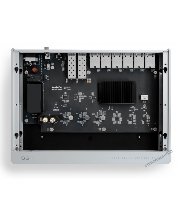 Matrix Audio SS-1 Ses Kaliteli Ağ Anahtarı, iç devre kartı görünümü.
