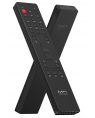 Matrix Audio RM4 siyah uzaktan kumanda, COAX, OPT, USB, STRM, AUX, Phono, BT ve ARC girişlerini destekler