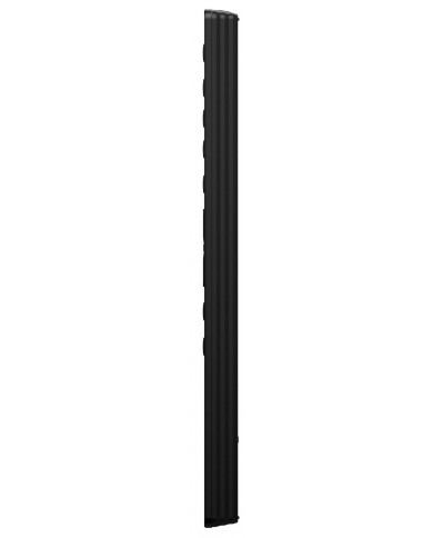 Siyah Matrix Audio RM4, dikey oluklu tasarımlı, ince ve zarif bir ses ekipmanı.