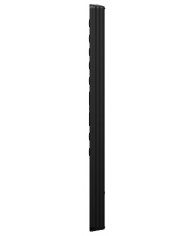 Siyah Matrix Audio RM4, dikey oluklu tasarımlı, ince ve zarif bir ses ekipmanı.