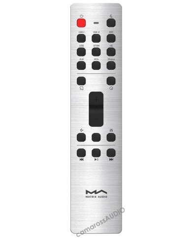 Matrix Audio RM4B kumanda, gümüş renkli, dijital girişli uzaktan kumanda