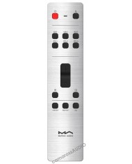Matrix Audio RM4C gümüş renkli uzaktan kumanda, XLR ve RCA giriş/çıkışları.