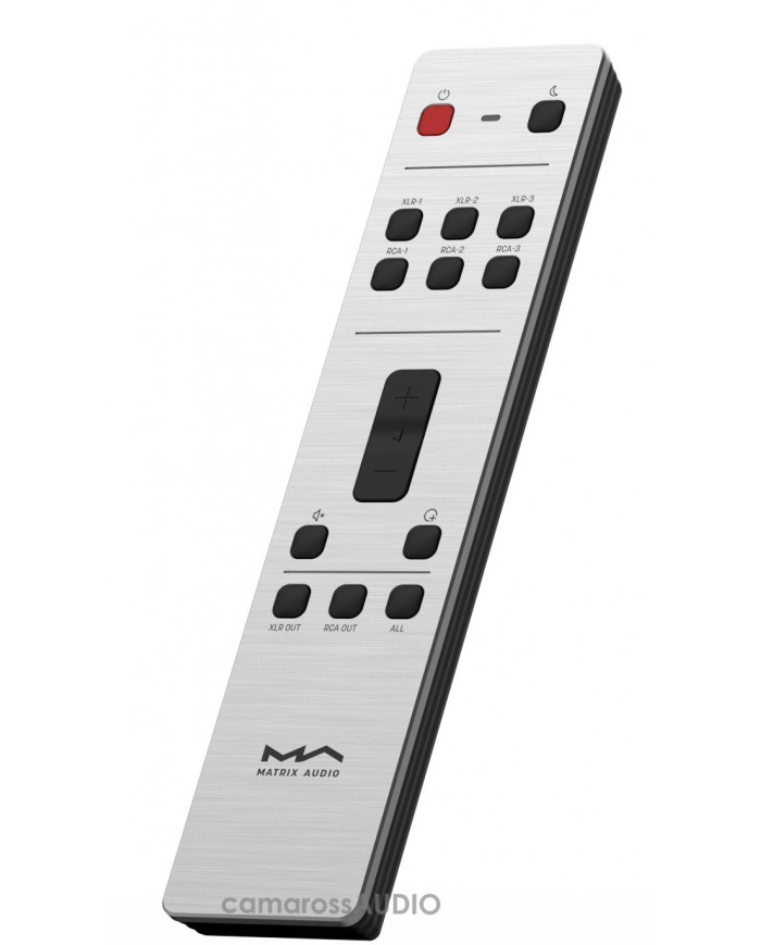 Matrix Audio RM4C gümüş renkli, fırçalanmış alüminyum uzaktan kumanda