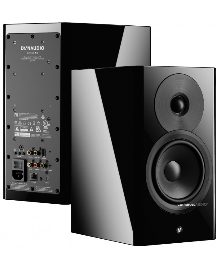Dynaudio Focus 10 Aktif Hoparlör, Parlak Siyah, Arka Bağlantı Detayı