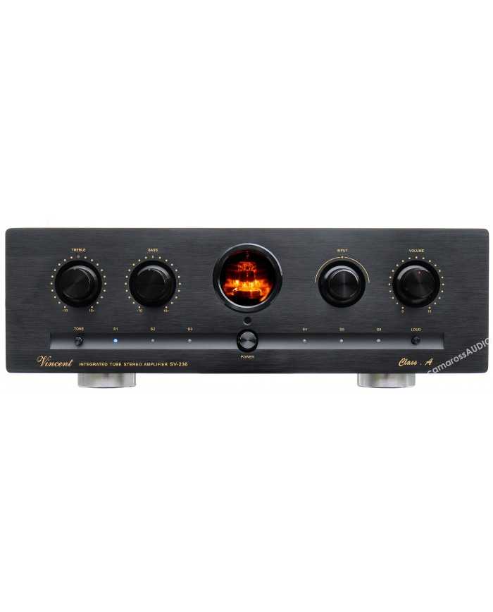 Vincent SV-236 Siyah Hibrit Stereo Amfi: Tüplü, Sınıf A, Siyah, Vintage Tasarım