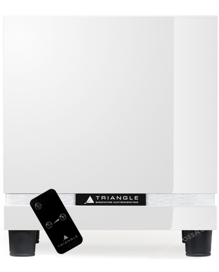 Triangle Thetis 300 aktif subwoofer beyaz parlak, kumandalı ön görünüm